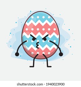 Easter Egg cute vector character in flat cartoon doodle style