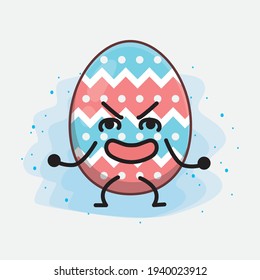 Easter Egg cute vector character in flat cartoon doodle style