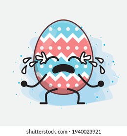 Easter Egg cute vector character in flat cartoon doodle style