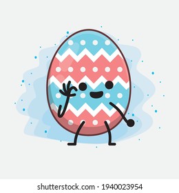 Easter Egg cute vector character in flat cartoon doodle style