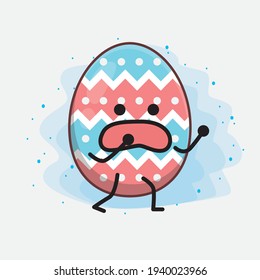 Easter Egg cute vector character in flat cartoon doodle style