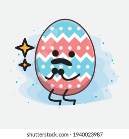 Easter Egg cute vector character in flat cartoon doodle style