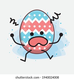 Easter Egg cute vector character in flat cartoon doodle style