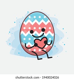 Easter Egg cute vector character in flat cartoon doodle style