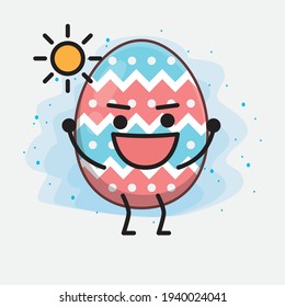 Easter Egg cute vector character in flat cartoon doodle style