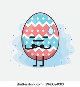 Easter Egg cute vector character in flat cartoon doodle style