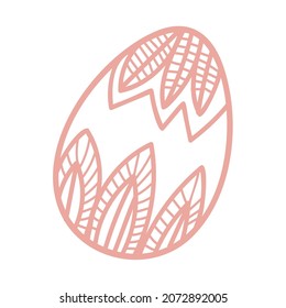 Tarjeta de corte de huevos de Pascua. Ilustración vectorial de huevo vectorial rosa