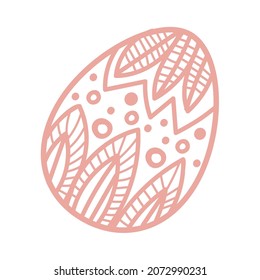 Tarjeta de corte de huevos de Pascua. Ilustración vectorial de huevo vectorial rosa