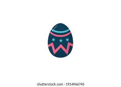 Easter Egg Dark Blue Vector Icon