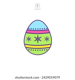 Easter egg, Easter day festival, Egg Icon symbol vector illustration isolated on white background