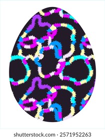 Easter egg, Easter day festival icon, ostern egg illustration with decoration pattern squiggle textured brush squiggle symbols collection, vector illustration