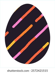 Easter egg, Easter day festival icon, ostern egg illustration with decoration pattern squiggle trxtured brush symbols collection, vector illustration