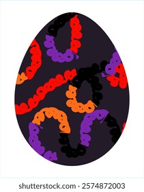 Easter egg, Easter day festival icon, ostern egg illustration with decoration pattern squiggle trxtured brush symbols collection, vector illustration