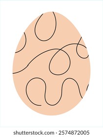 Easter egg, Easter day festival icon, ostern egg illustration with decoration pattern squiggle trxtured brush symbols collection, vector illustration