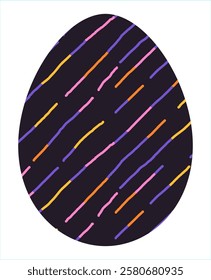 Easter egg, Easter day festival icon, ostern egg illustration with decoration pattern squiggle trxtured brush symbols collection, vector illustration