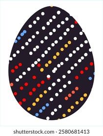 Easter egg, Easter day festival icon, ostern egg illustration with decoration pattern squiggle trxtured brush symbols collection, vector illustration