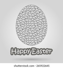 easter egg decorated with doodles