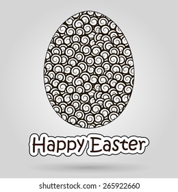 easter egg decorated with doodles