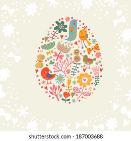 Easter egg decorated with ornaments
