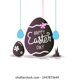 Huevo de Pascua con decoración de huevos y flores