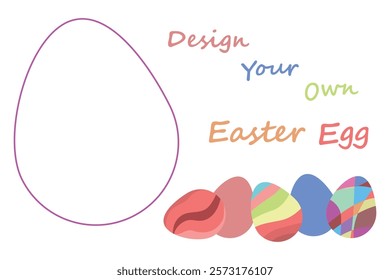 Easter egg decoration holiday activity for kids vector printable