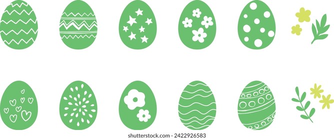 easter egg decoration illustration set