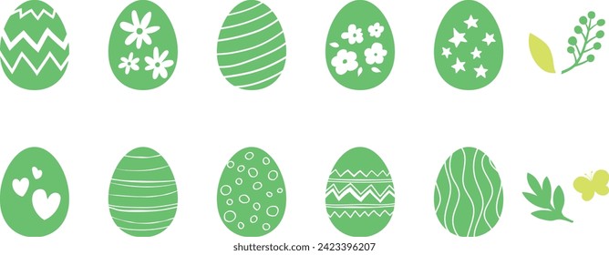 easter egg decoration illustration set