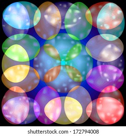 Easter egg decoration on a black background