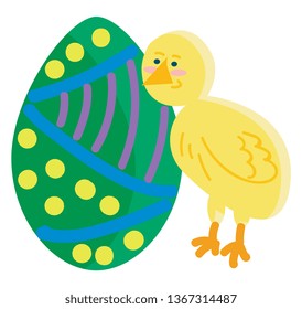 Easter egg decoration vector or color illustration
