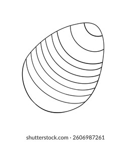 Easter egg with decorations in the form of horizontal lines. Vector illustration. For fabric, wallpaper, packing paper, greeting cards, design, decoration and illustration.