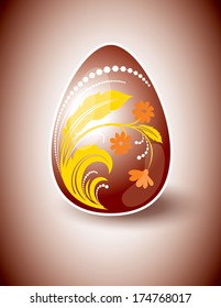 Easter Egg. Decorative Floral Design.