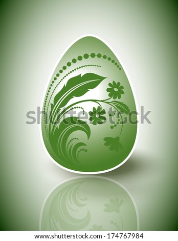 Easter Egg. Decorative Floral Design.