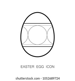 Easter Egg Decorative Icon. Template for Coloring. Vector Illustration. Contour Easter Egg Hunt, Pages for Books, Education Classes, Kids Party