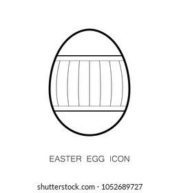 Easter Egg Decorative Icon. Template for Coloring. Vector Illustration. Contour Easter Egg Hunt, Pages for Books, Education Classes, Kids Party