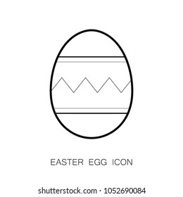 Easter Egg Decorative Icon. Template for Coloring. Vector Illustration. Contour Easter Egg Hunt, Pages for Books, Education Classes, Kids Party