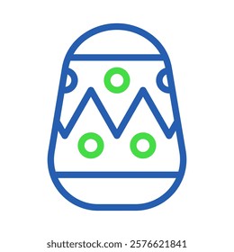 Easter Egg Design with Blue and Green Elements