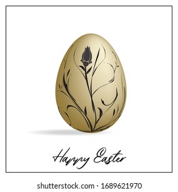 Easter Egg design with a floral concept. EPS 10 vector, Square format