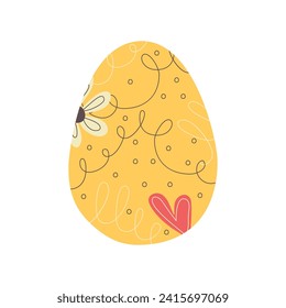 Easter egg design. Easter holiday egg hunt in colorful flat style with flower. Art deco decoration. Stock vector illustration clipart