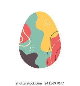 Easter egg design. Easter holiday egg hunt in colorful modern flat style. Art deco decoration. Stock vector illustration clipart