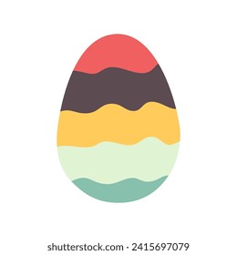 Easter egg design. Easter holiday egg hunt in color flat style. Art deco decoration. Stock vector illustration clipart