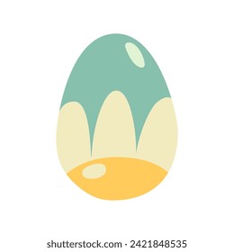 Easter egg design. Easter holiday egg hunt in colorful flat style with big flower. Art deco decoration. Stock vector illustration clipart.