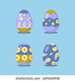 Easter egg design illustration pack with abstract and flower ornament, Can be used for many purpose.