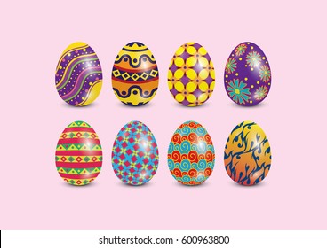 Easter Egg design set. Vector Illustration