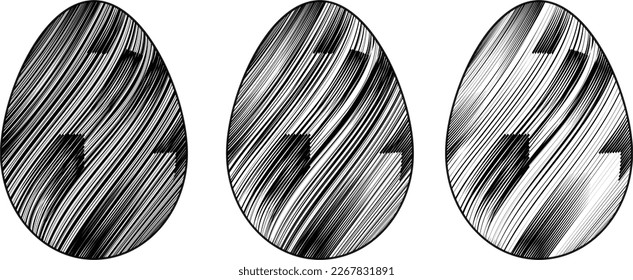 Easter Egg Design. Vector oval shape. Ornament Easter eggs set.