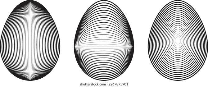 Easter Egg Design. Vector oval shape. Ornament Easter eggs set.