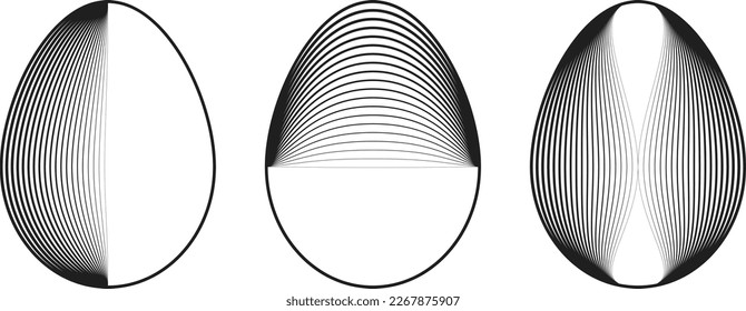 Easter Egg Design. Vector oval shape. Ornament Easter eggs set.