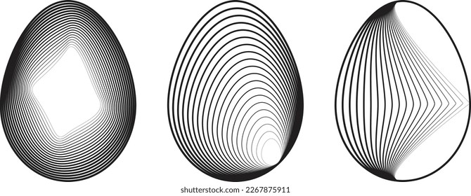 Easter Egg Design. Vector oval shape. Ornament Easter eggs set.