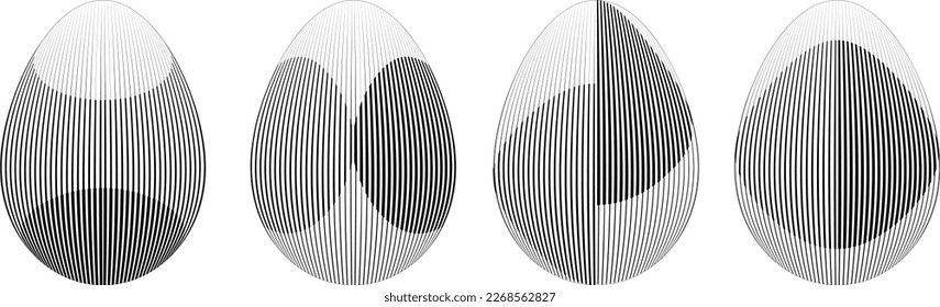 Easter Egg Design. Vector oval shape. Ornament Easter eggs set.