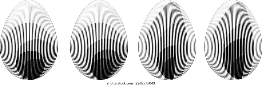 Easter Egg Design. Vector oval shape. Ornament Easter eggs set.
