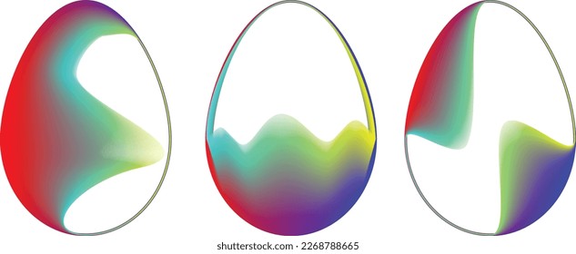 Easter Egg Design. Vector oval shape. Ornament Easter eggs set.